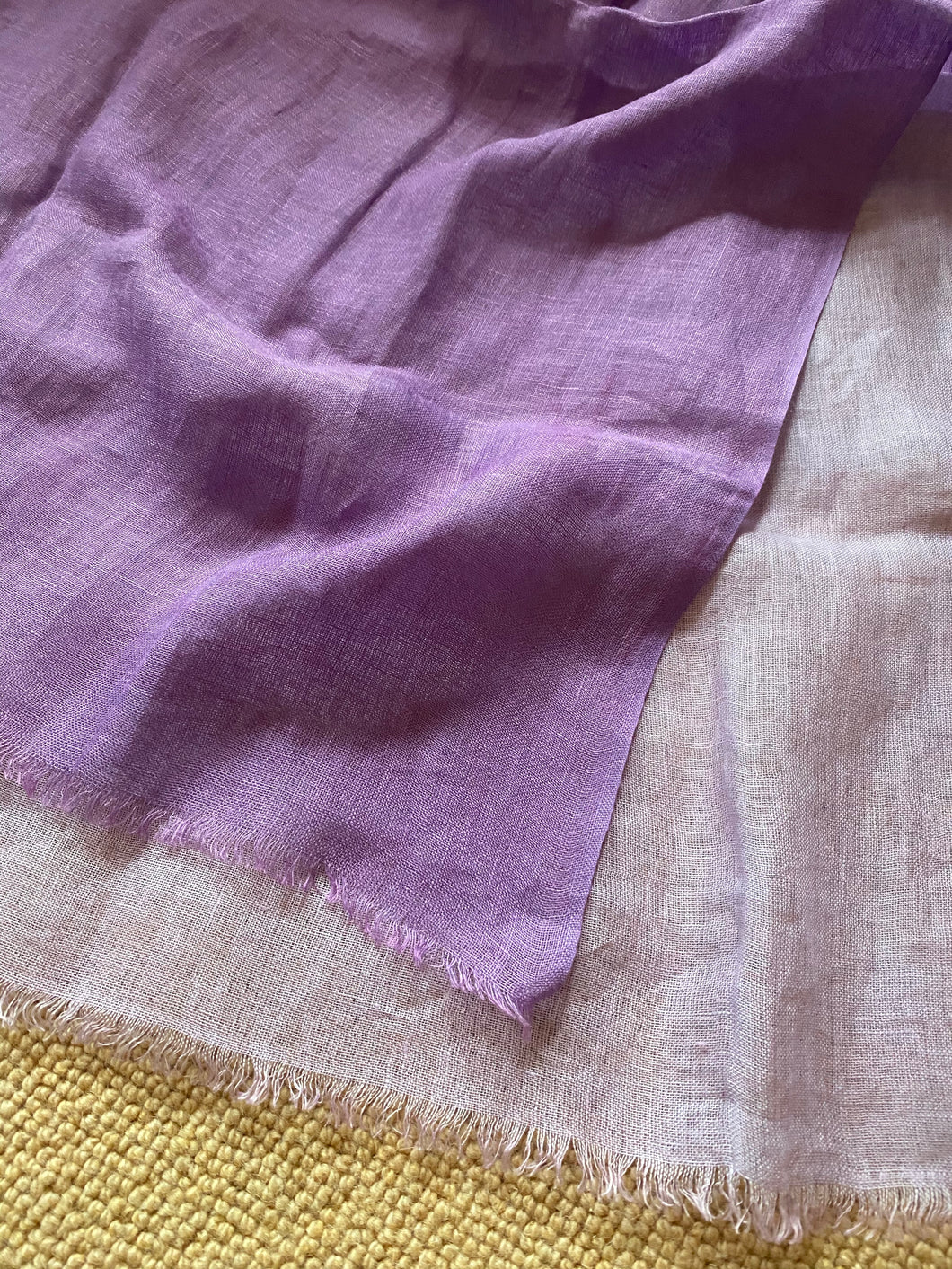 SU104 Lavender two tone fine linen long scarf