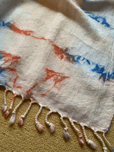 Load image into Gallery viewer, SP141 Thick cotton shawl in bright blue, coral and shell pink
