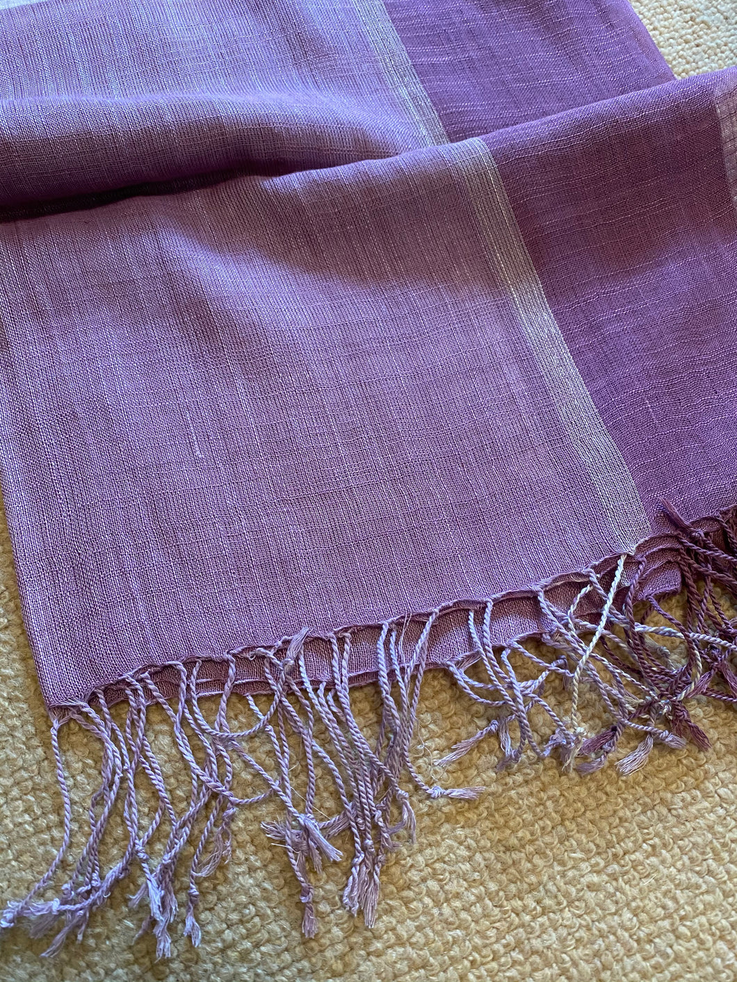 SU129 Lavender, large check, light textured, long scarf