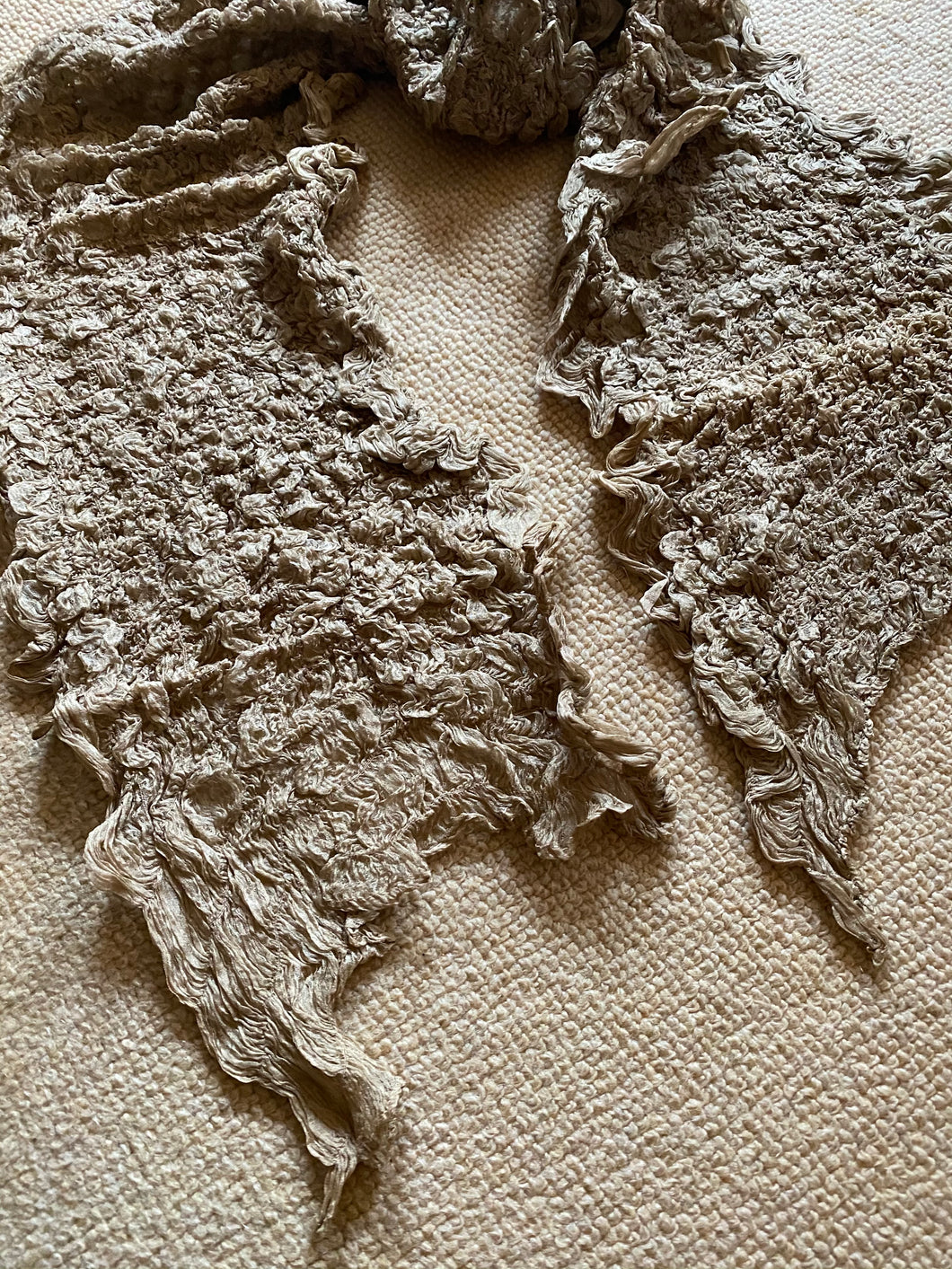 AU142 Beige waffle silk textured scarf