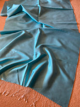 Load image into Gallery viewer, SP110 Pure silk satin, large scale, aqua scarf with tassles
